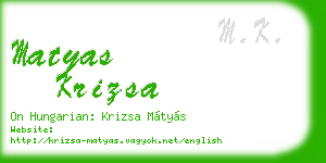 matyas krizsa business card